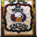 Big Woods Saloon - The sudsy mug of tap beer makes this entry door to a private pub totally inviting.  The bright bold colors are always extra gorgeous done in Stained Glass.  Tom Bowe, owner of Big Woods Saloon, was extremely excited and proud to see his name featured in this surprise masterpiece.